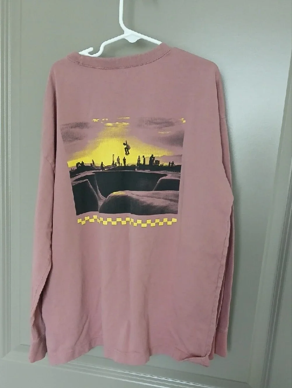Old Navy Dusty Rose Long Sleeve Tee with Yellow Chest Logo